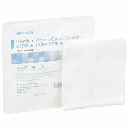 MCKESSON Sterile USP Type VII Gauze Sponge, 4 x 4 Inch, 10PK 16-42441